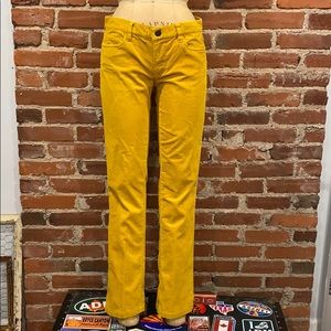 J. Crew Mustard Yellow Corduroy matchstick pants